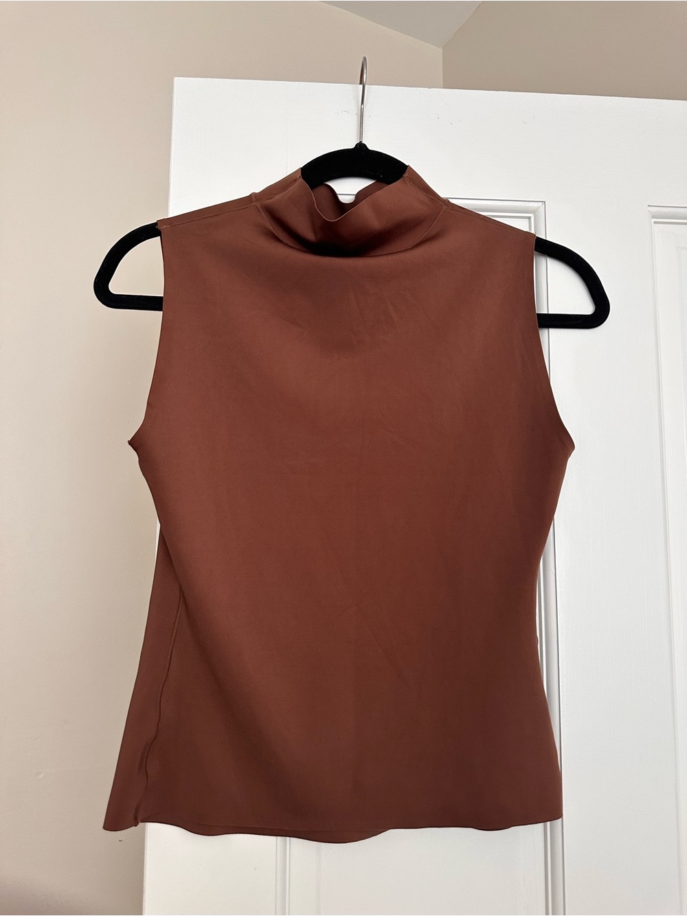 NWT M ZARA brown mockneck tank